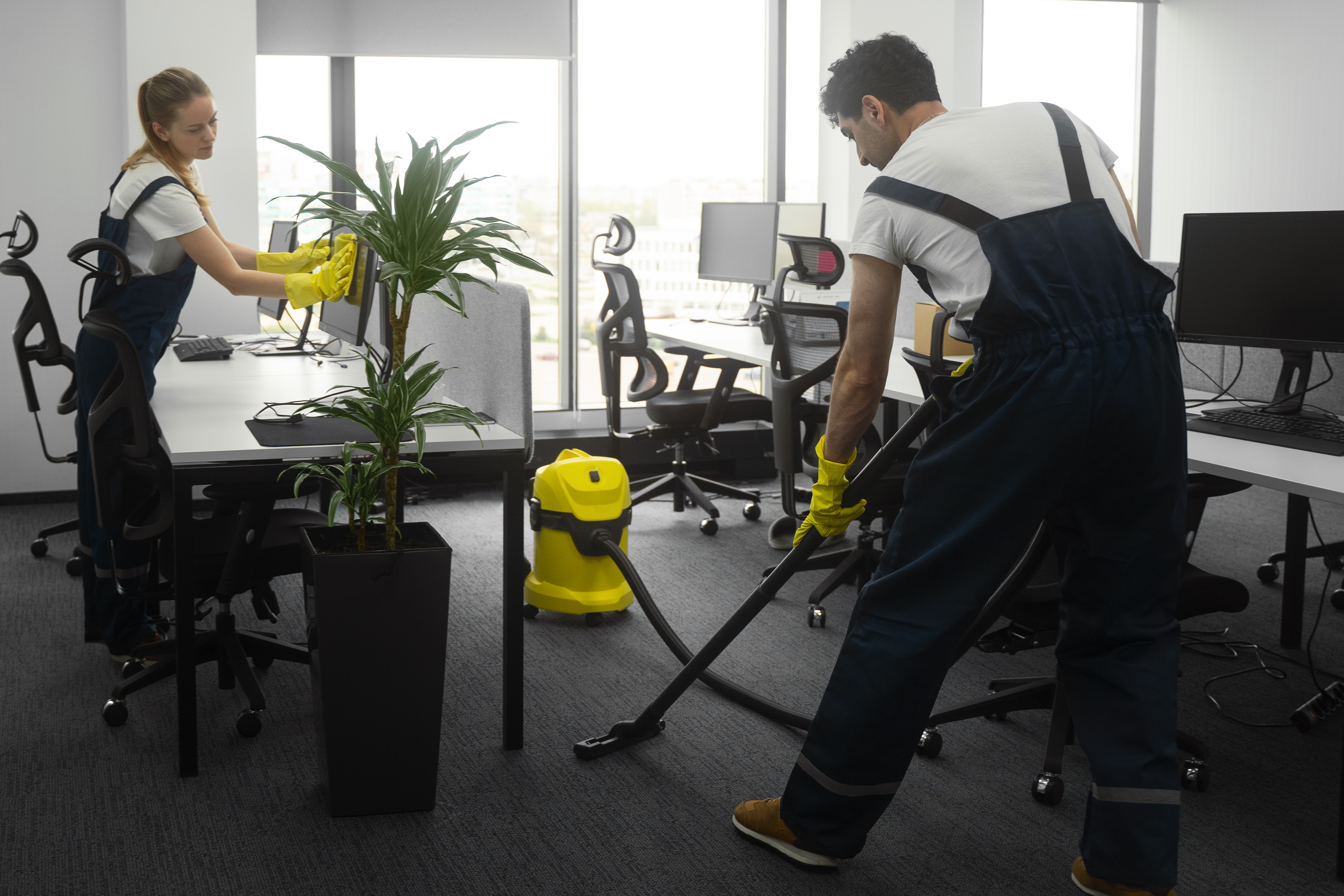 Hypercleaner staff cleaning a commercial office space